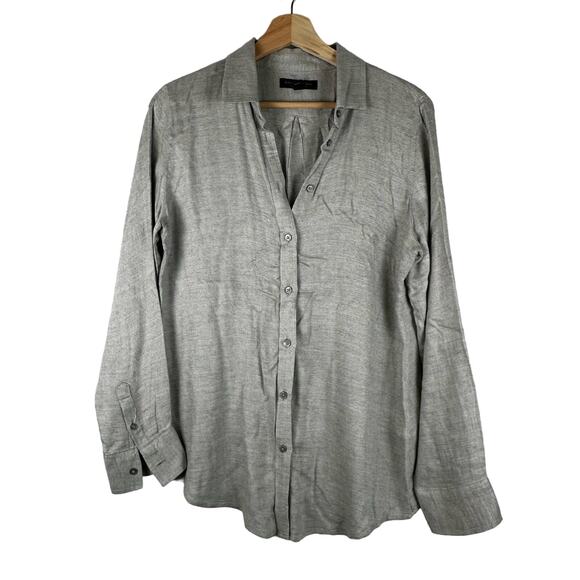 Banana Republic Women's Gray Long Sleeve Button Down Shirt Size M - Picture 1 of 16